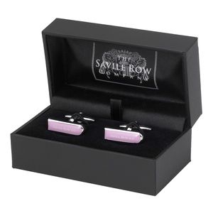 Savile Row Silver Enamel PINK Bullet Gun Cufflinks